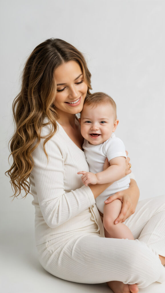 mother baby smiling together
